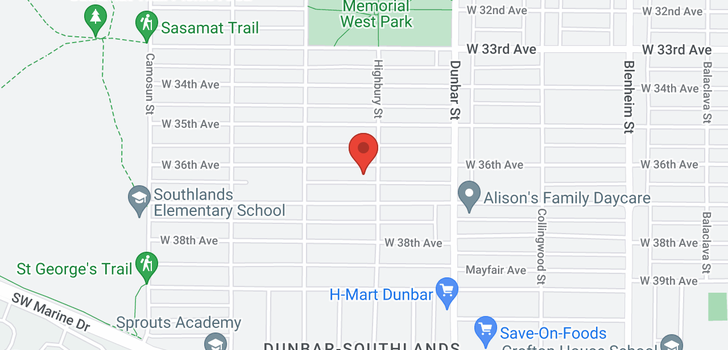 map of 3816 W 36TH AVENUE